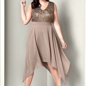 NEW Venus Sequin Dress Taupe size 24